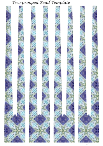 Two-pronged Double Barrel Paper Beads Template Design #20