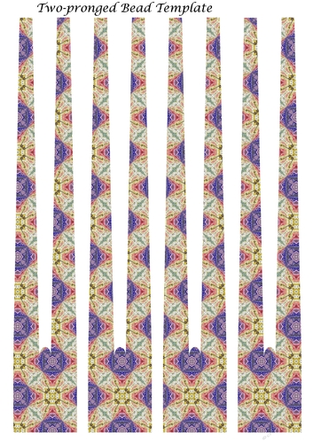 Two-pronged Double Barrel Paper Beads Template Design #21