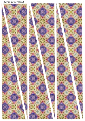 Large Tower-shaped Paper Beads Template Design #21