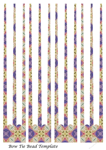 Three Prong Bow-Tie Shaped Paper Beads Template Design #21