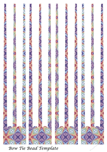 Three Prong Bow-Tie Shaped Paper Beads Template Design #22