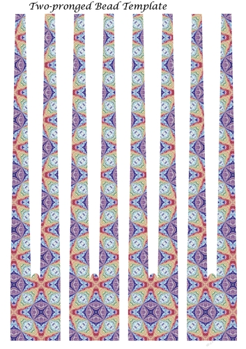 Two-pronged Double Barrel Beads Template Design #22