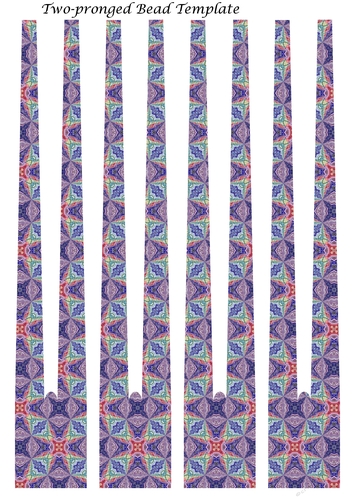 Two-pronged Double Barrel Beads Template Design #23
