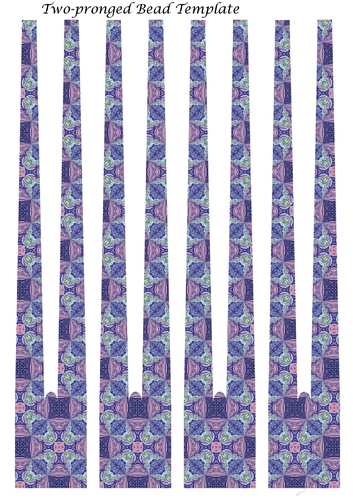 Two-Pronged Double Barrel Paper Beads Template Design #24