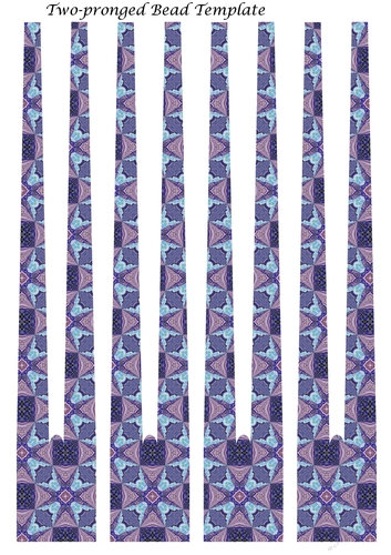 Two-Pronged Double Barrel Paper Beads Template Design #25