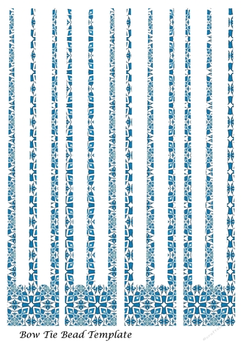 Bow-Tie Three-Pronged Paper Beads Template Design #29