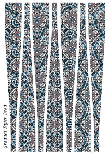 Large Gradual Taper Barrel Paper Beads Template Design #30