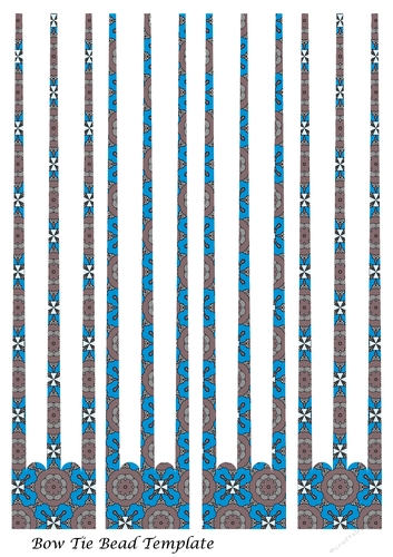 Bow-Tie Three Pronged Paper Beads Template Design #31