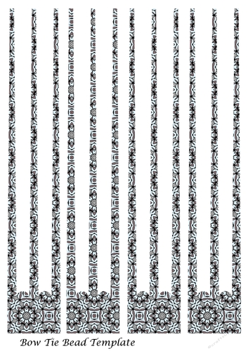 Bow-Tie Three Pronged Paper Beads Template Design #32