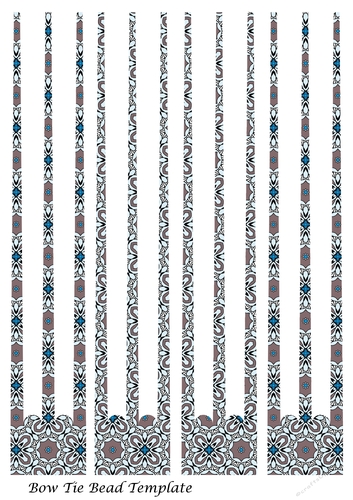 Bow Tie Three Prong Paper Beads Template Design #33