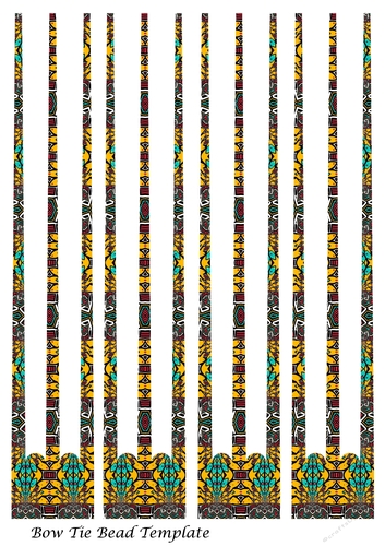 Bow Tie Three Prong Paper Beads Template Design #36
