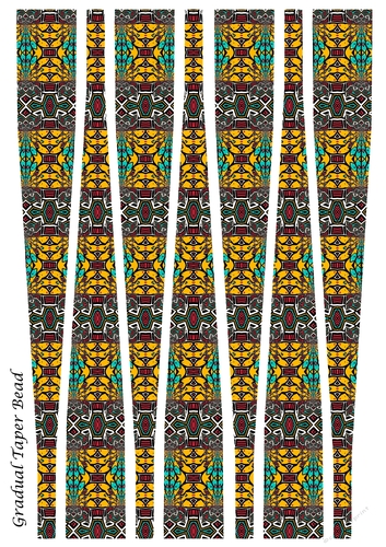 Large Gradual Taper Barrel Paper Beads Template Design #36