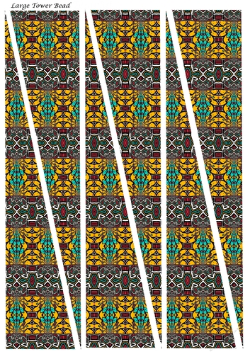 Large Tower Paper Beads Template Design #36
