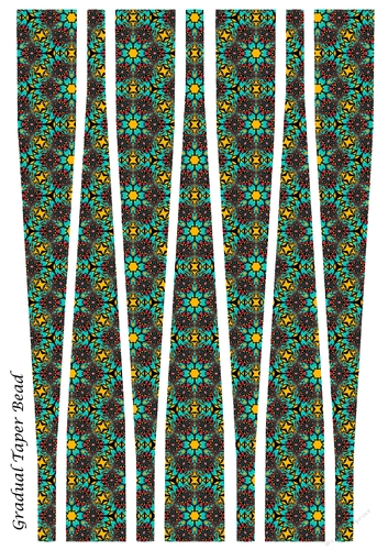 Large Gradual Taper Barrel Paper Beads Template Design #37