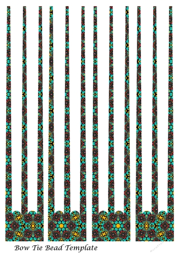 Bow Tie Three Pronged Paper Beads Template Design #37
