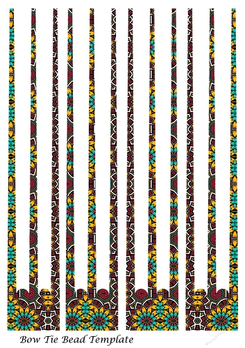 Bow Tie Three Prong Paper Beads Template Design #43