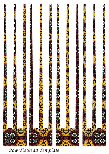 Bow Tie Three Prong Paper Beads Template Design #44