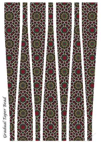 Large Gradual Taper Barrel Paper Beads Template Design #47