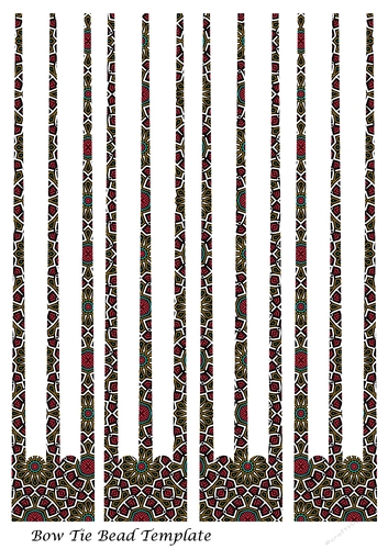 Bow Tie Three Prong Paper Beads Template Design #47