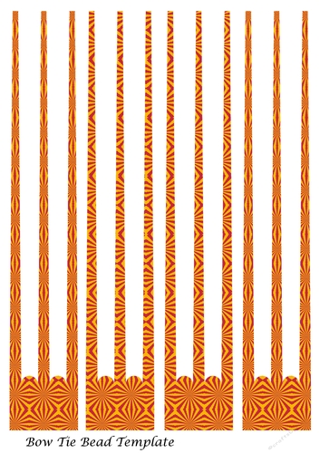 Bow Tie Three Prong Paper Beads Template Design #48