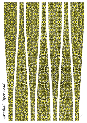 Large Gradual Taper Barrel Paper Beads Template Design #49