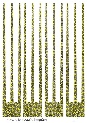 Bow Tie Three Prong Paper Beads Template Design #49