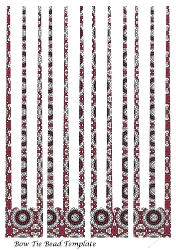 Bow Tie Three Prong Paper Beads Template Design #51