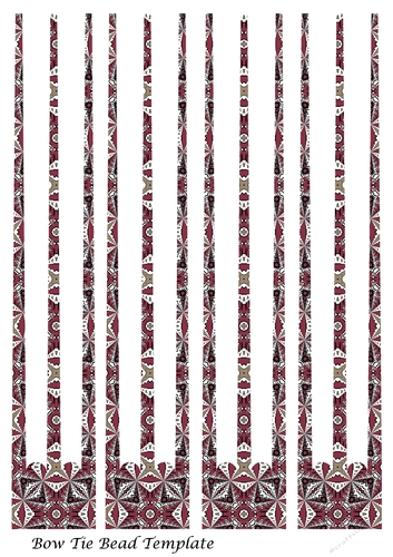 Bow Tie Three Prong Paper Beads Template Design #53