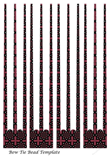 Bow Tie Three Prong Paper Beads Template Design #56