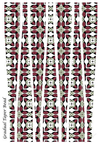 Large Gradual Taper Barrel Paper Beads Template Design #58