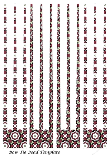 Bow Tie Three Prong Paper Beads Template Design #59
