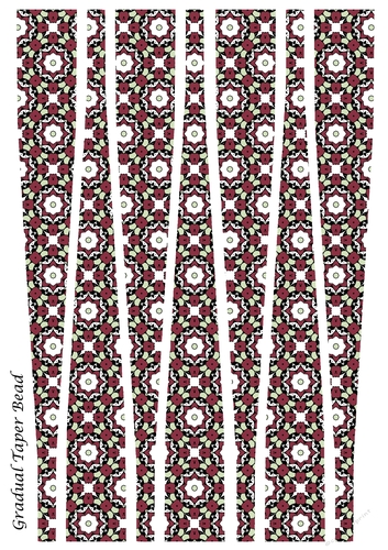 Large Gradual Taper Barrel Paper Beads Template Design #59