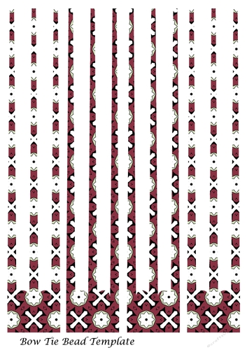 Bow Tie Three Prong Paper Beads Template Design #61