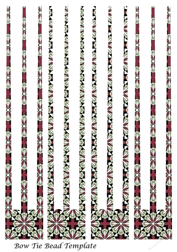 Bow Tie Three Prong Paper Beads Template Design #62
