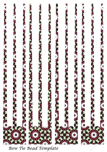 Bow Tie Three Prong Paper Beads Template Design #63