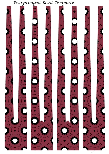Double Barrel Paper Beads Template Design #64