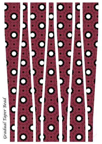 Large Gradual Taper Barrel Paper Beads Template Design #64