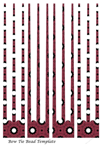 bow tie three prong Paper Beads Template Design #64