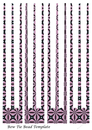 bow tie three prong Paper Beads Template Design #65
