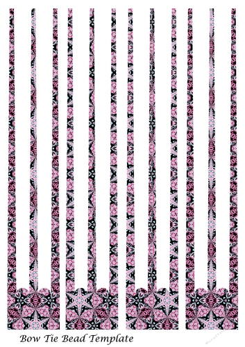 Bow Tie Three Prong Paper Beads Template Design #68