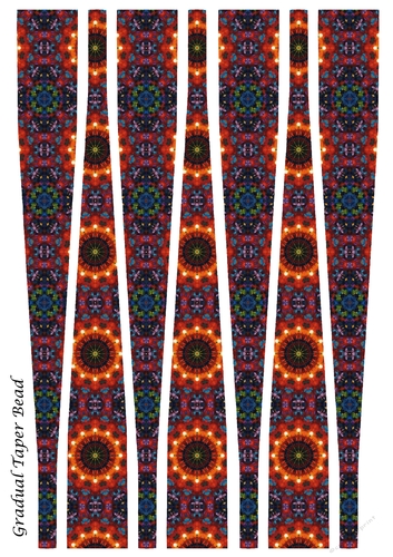 Large Gradual Taper Barrel Paper Beads Template Design #73