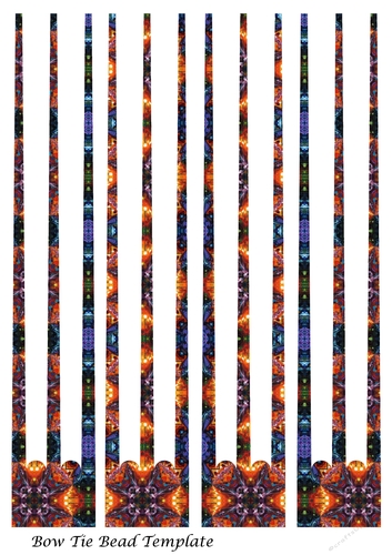 Bow Tie Three Prong Paper Beads Template Design #74