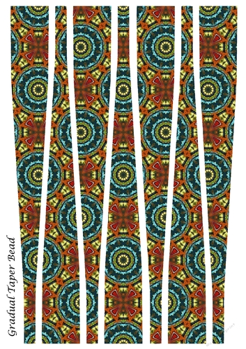 Large Gradual Taper Barrel Paper Beads Template Design #75