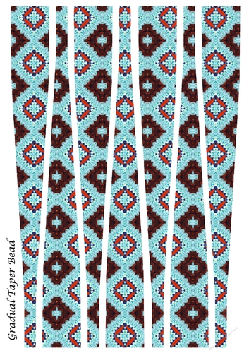 Large Gradual Taper Barrel Paper Beads Template Design #76