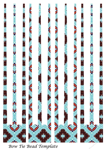 Bow Tie Three Prong Paper Beads Template Design #76