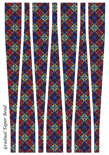 Large Gradual Taper Barrel Paper Beads Template Design #78