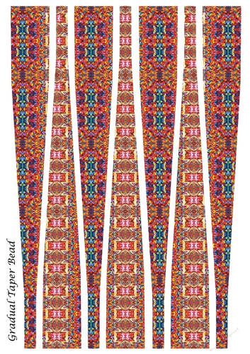 Large Gradual Taper Barrel Paper Beads Template Design #79