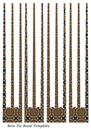 Bow Tie Three Prong Paper Beads Template Design #80