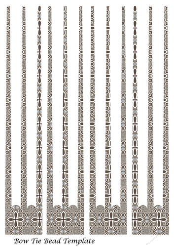 Bow Tie Three Prong Paper Beads Template Design #87
