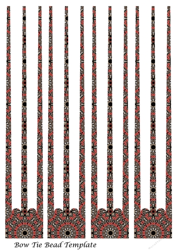 Bow Tie Three Prong Paper Beads Template Design #90